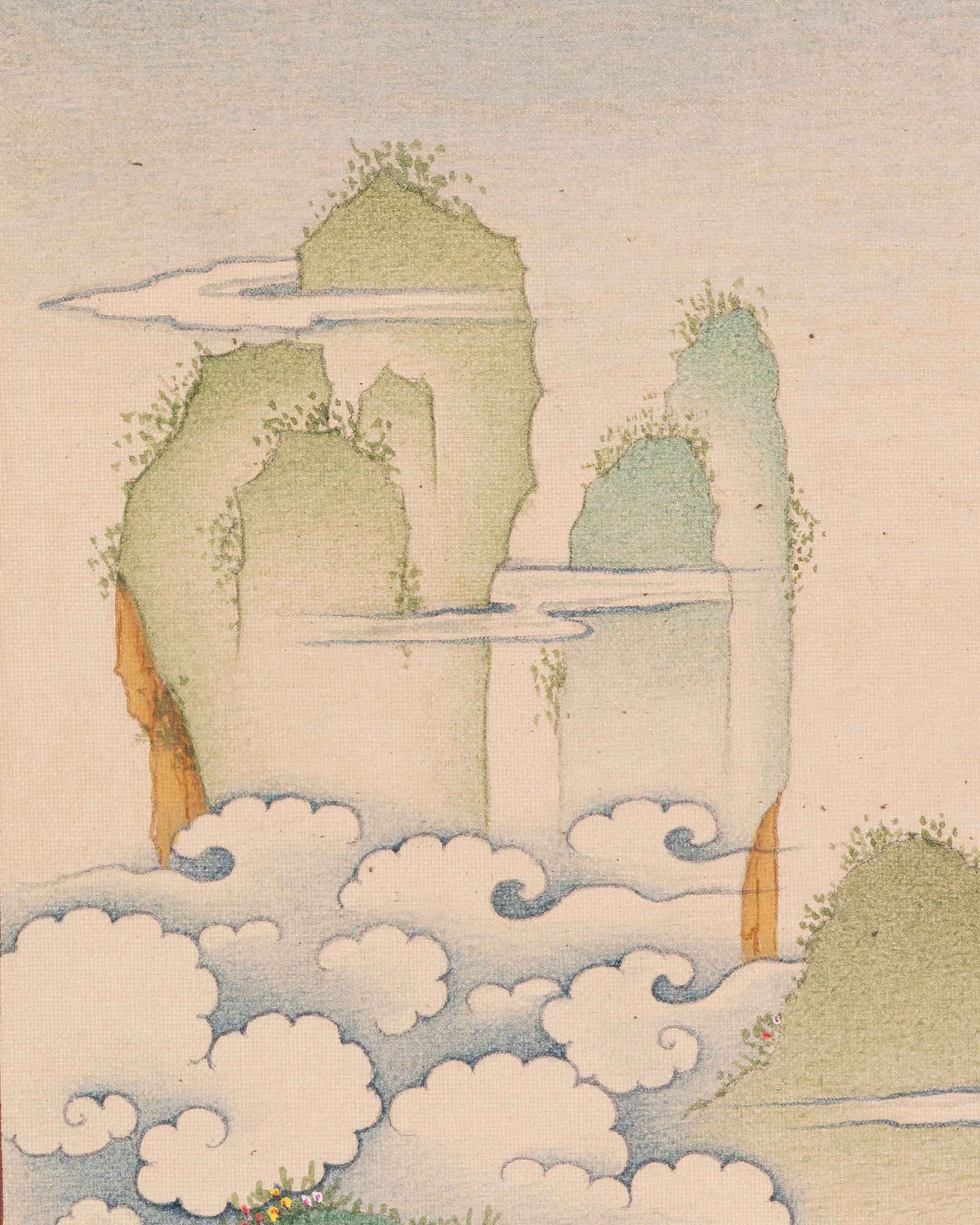 Chenrezig Thangka Print – Tibetan Buddhist Wall Art from Nepal