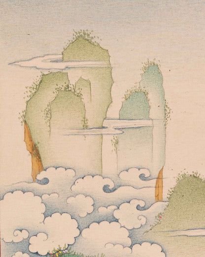 Chenrezig Thangka Print – Tibetan Buddhist Wall Art from Nepal