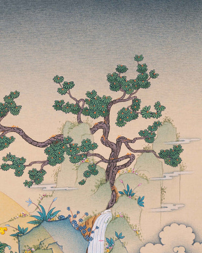 White Tara Thangka Print from Nepal for Meditation & Spiritual Decor
