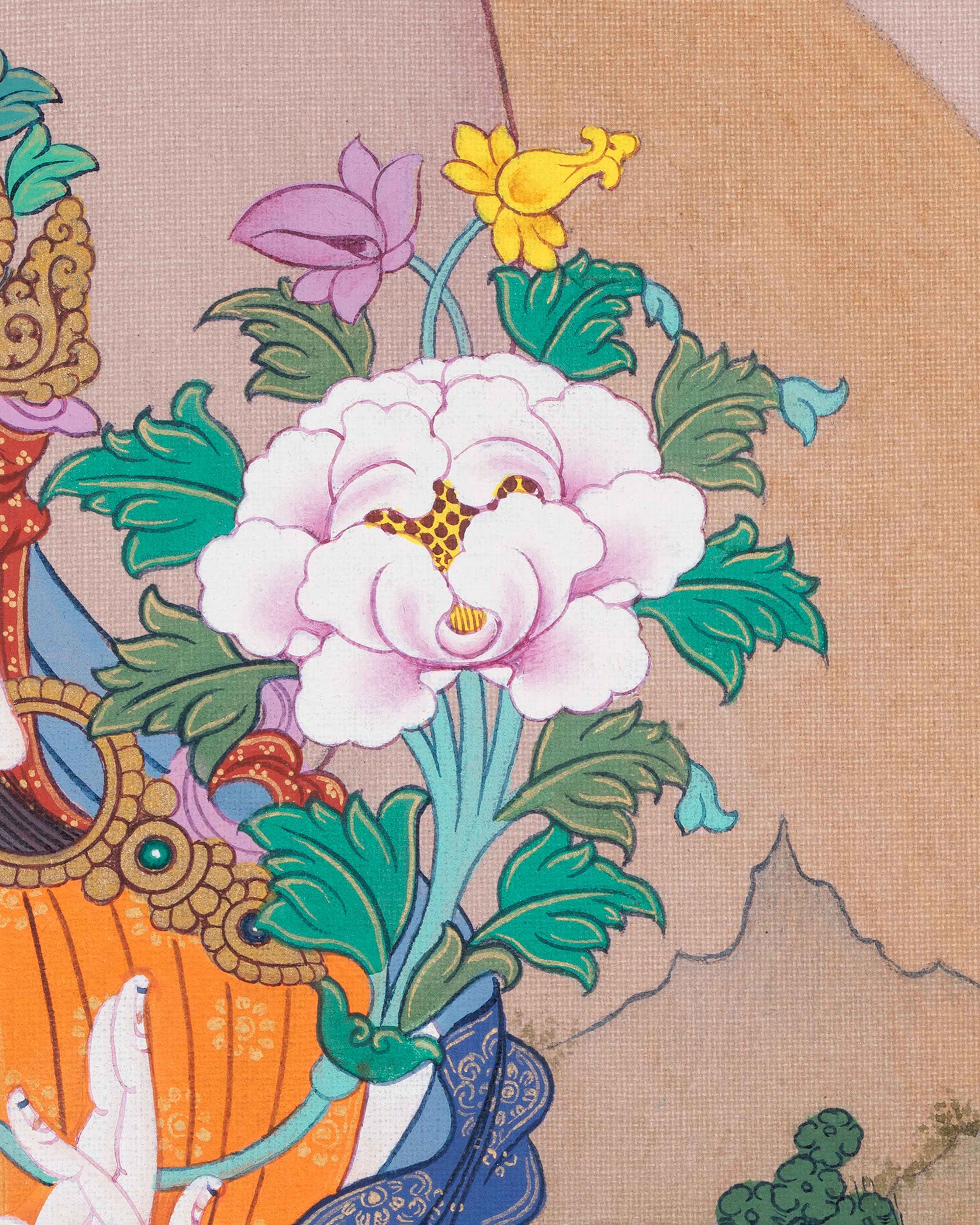 Tibetan White Tara Thangka Painting