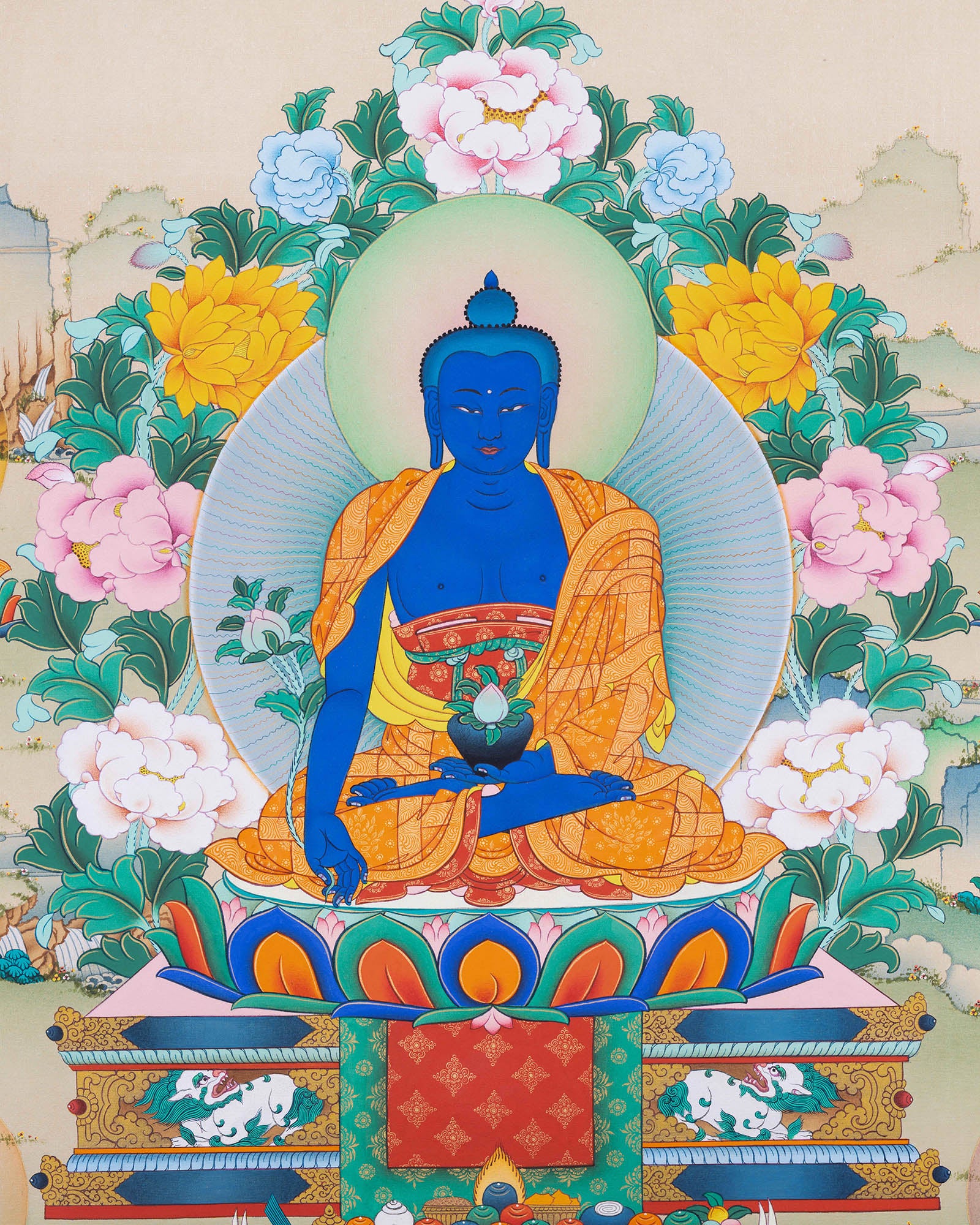 Asta Medicine Buddha Thangka Print