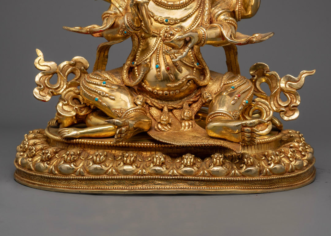 Sacred Four-Armed Mahakala Sculpture | Tibetan Buddhist Deity