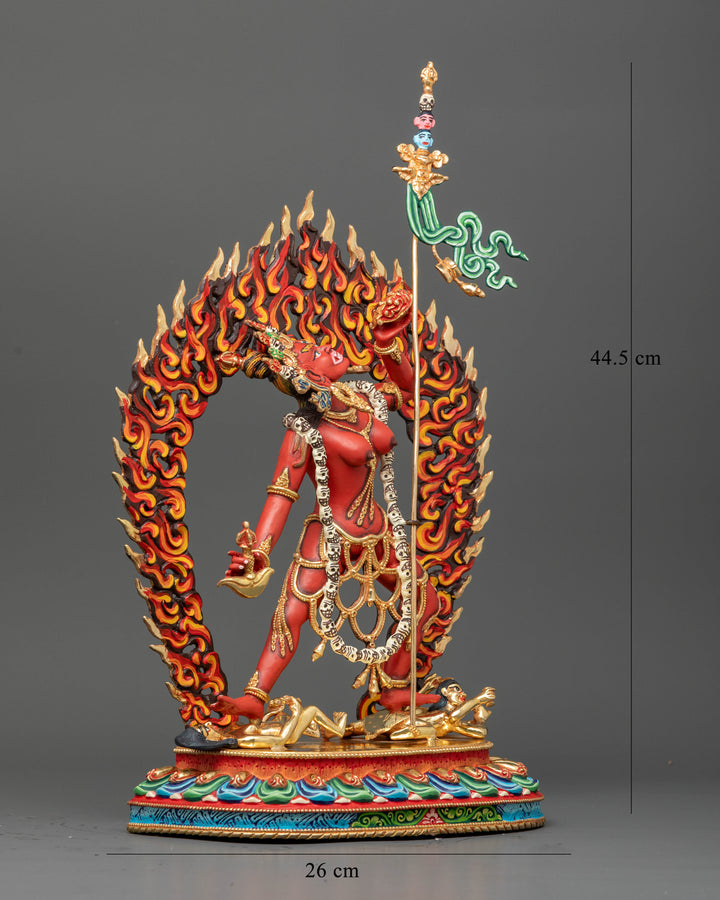 Artistic Vajrayogini Statue with Stunning Fire Halo Design