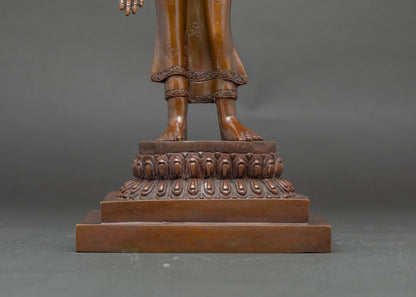 Standing Maitreya Buddha Sculpture | Handcrafted Spiritual Decor