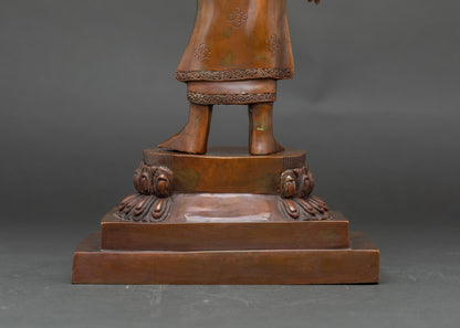 Standing Maitreya Buddha Sculpture | Handcrafted Spiritual Decor