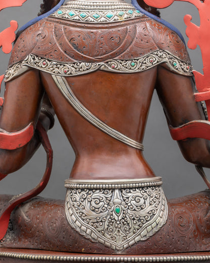 Oxidized Green Tara Statue – Tibetan Deity for Blessings and Peace