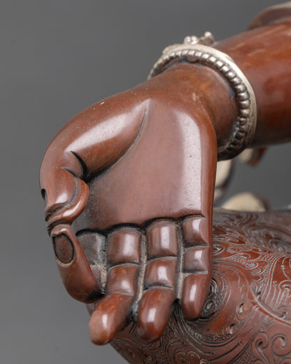 Oxidized Green Tara Statue – Tibetan Deity for Blessings and Peace