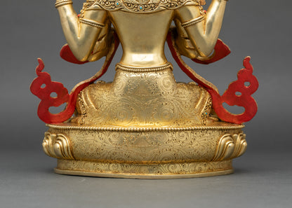 Chenrezig Meditation Statue | Four-Armed Bodhisattva of Compassion