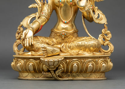 Green Tara Statue from Nepal | Inspire Devotion and Inner Peace