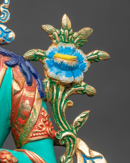 Handcrafted Green Tara Statue – Goddess of Compassion and Protection