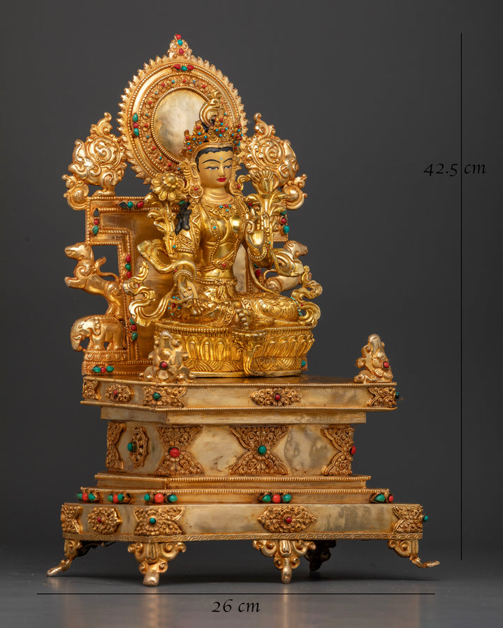 Green Tara on the Throne: Guardian of Compassion and Protection