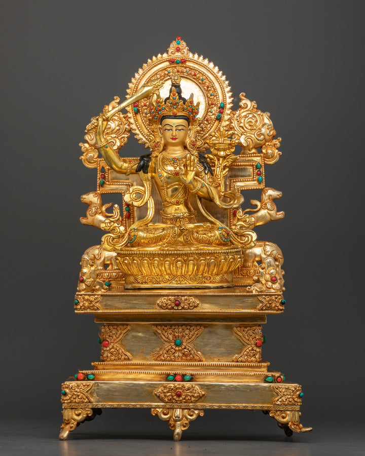 Manjushri on the Throne: The Embodiment of Wisdom and Enlightenment