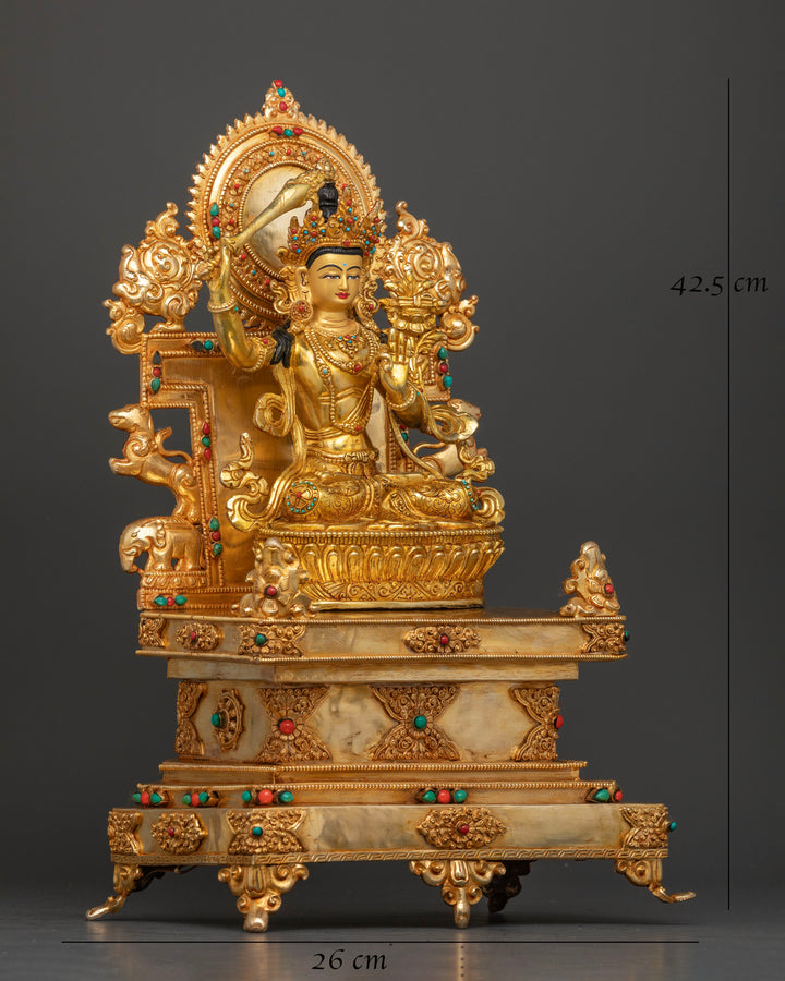 Manjushri on the Throne: The Embodiment of Wisdom and Enlightenment