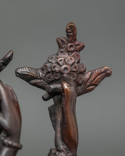 Chenrezig Consort Statue | Buddhist Oxidized Copper Sculpture