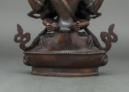 Chenrezig Consort Statue | Buddhist Oxidized Copper Sculpture