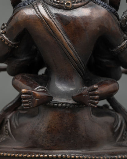 Chenrezig Consort Statue | Buddhist Oxidized Copper Sculpture