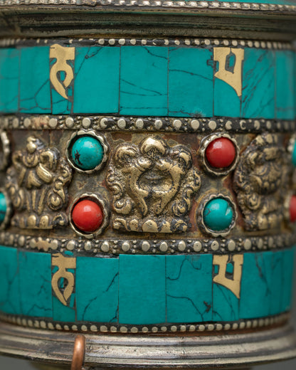 Tibetan Prayer Wheel for Mindfulness and Inner Peace