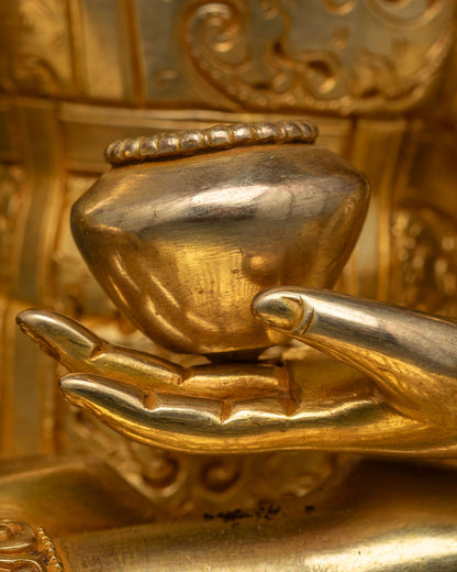 Buddha Shakyamuni Statue - Handmade Gold Meditation Buddha