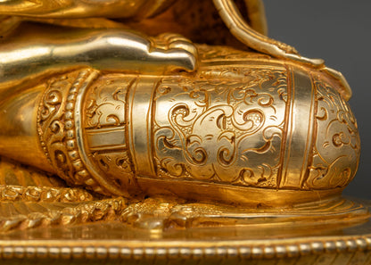 Buddha Shakyamuni Statue - Handmade Gold Meditation Buddha