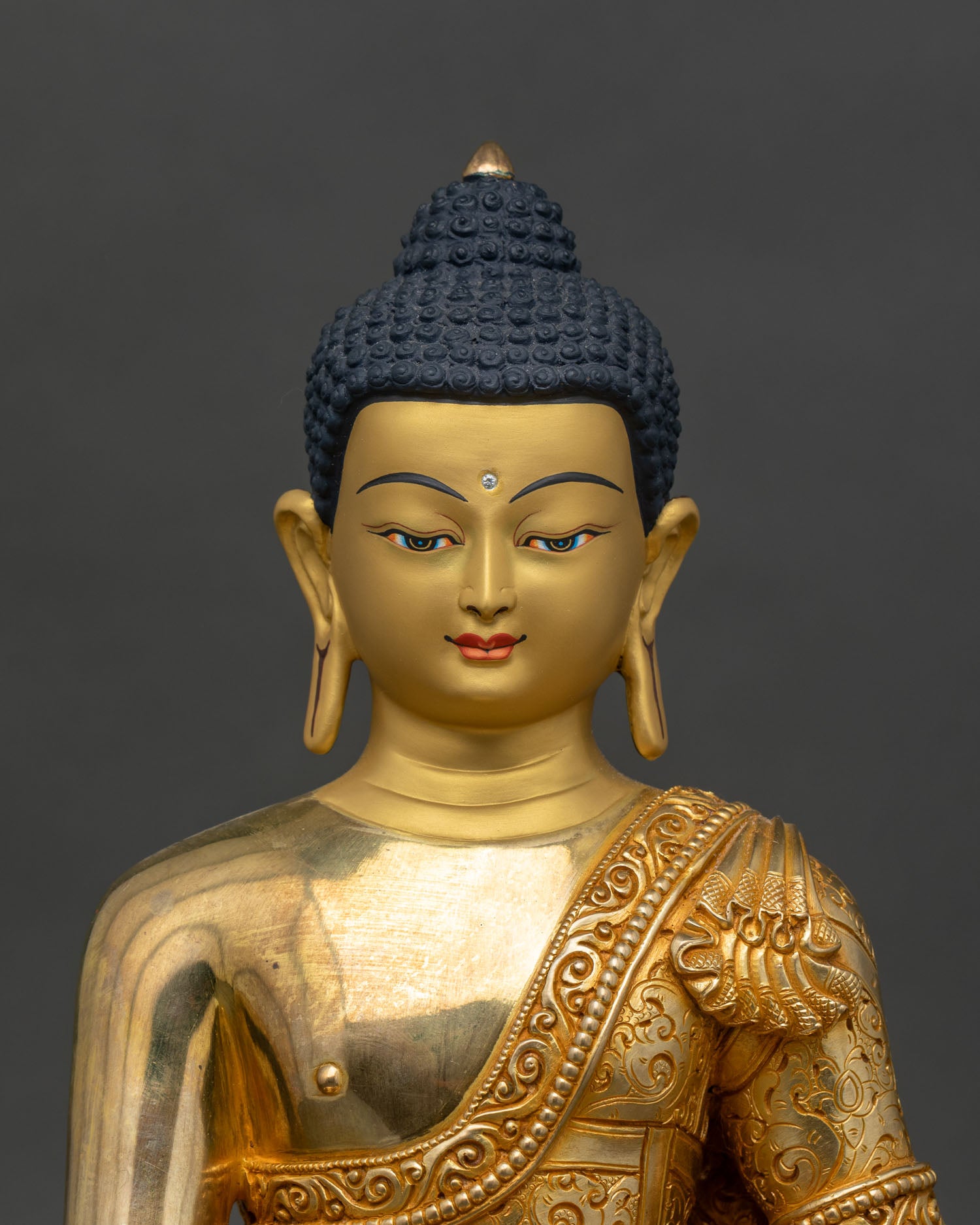 Buddha Shakyamuni Statue - Handmade Gold Meditation Buddha