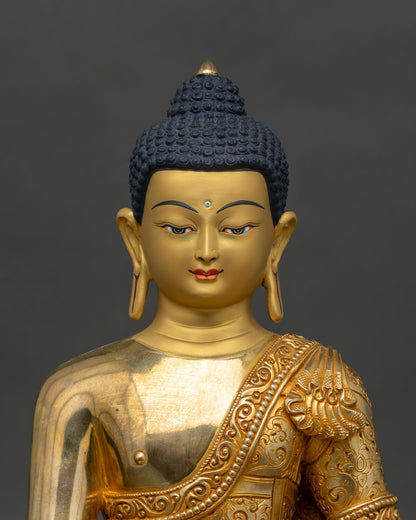 Buddha Shakyamuni Statue - Handmade Gold Meditation Buddha