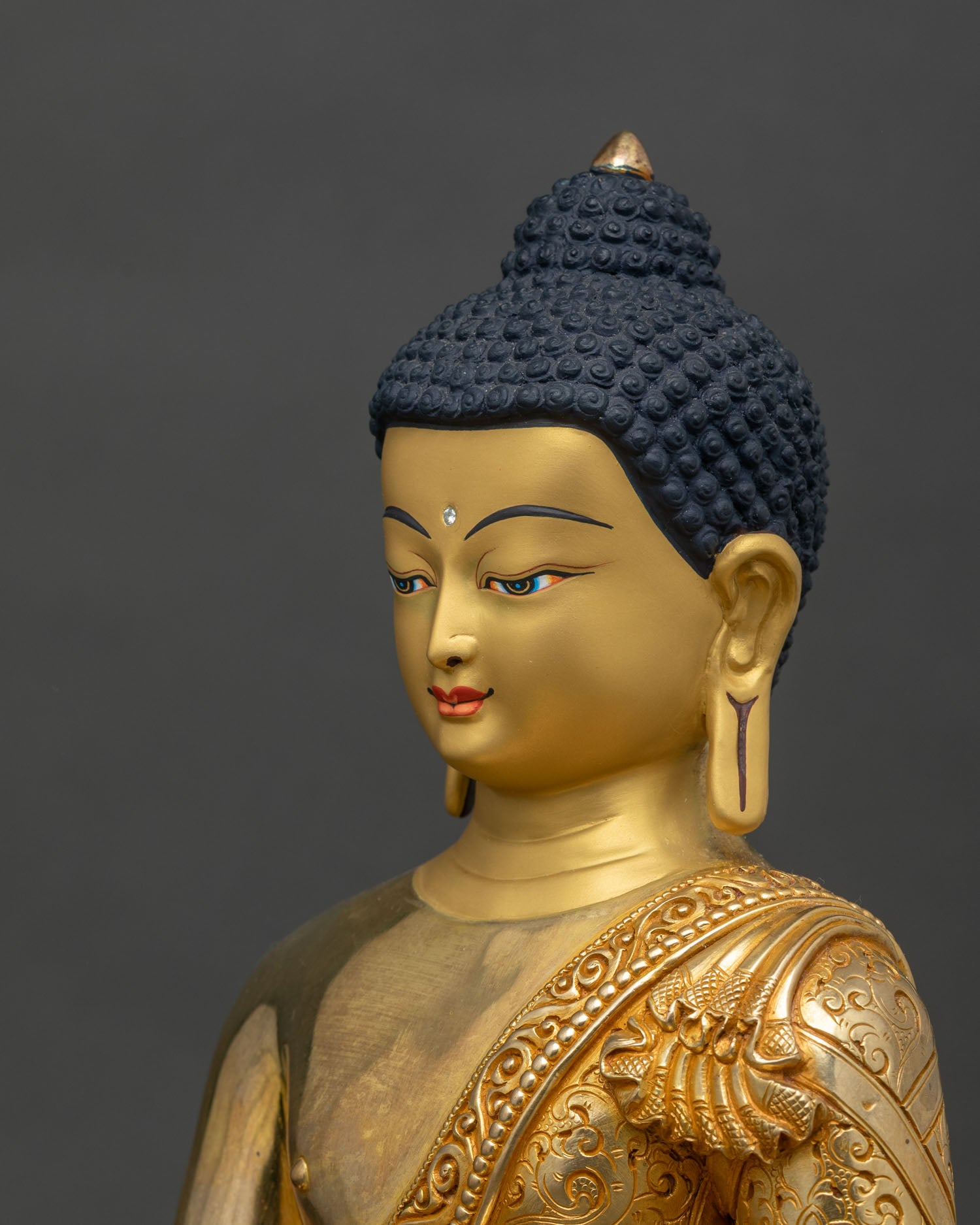 Buddha Shakyamuni Statue - Handmade Gold Meditation Buddha