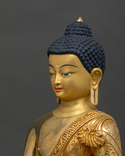 Buddha Shakyamuni Statue - Handmade Gold Meditation Buddha