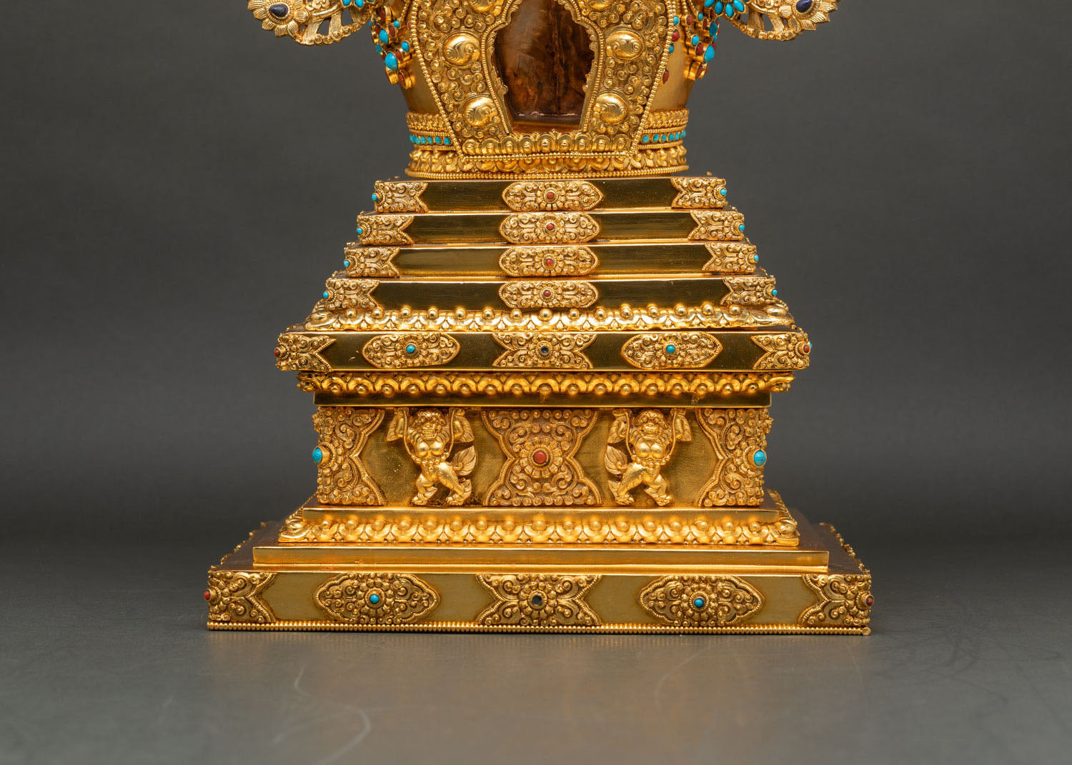 Copper Tibetan Stupa | Buddhist Shrine From Nepal