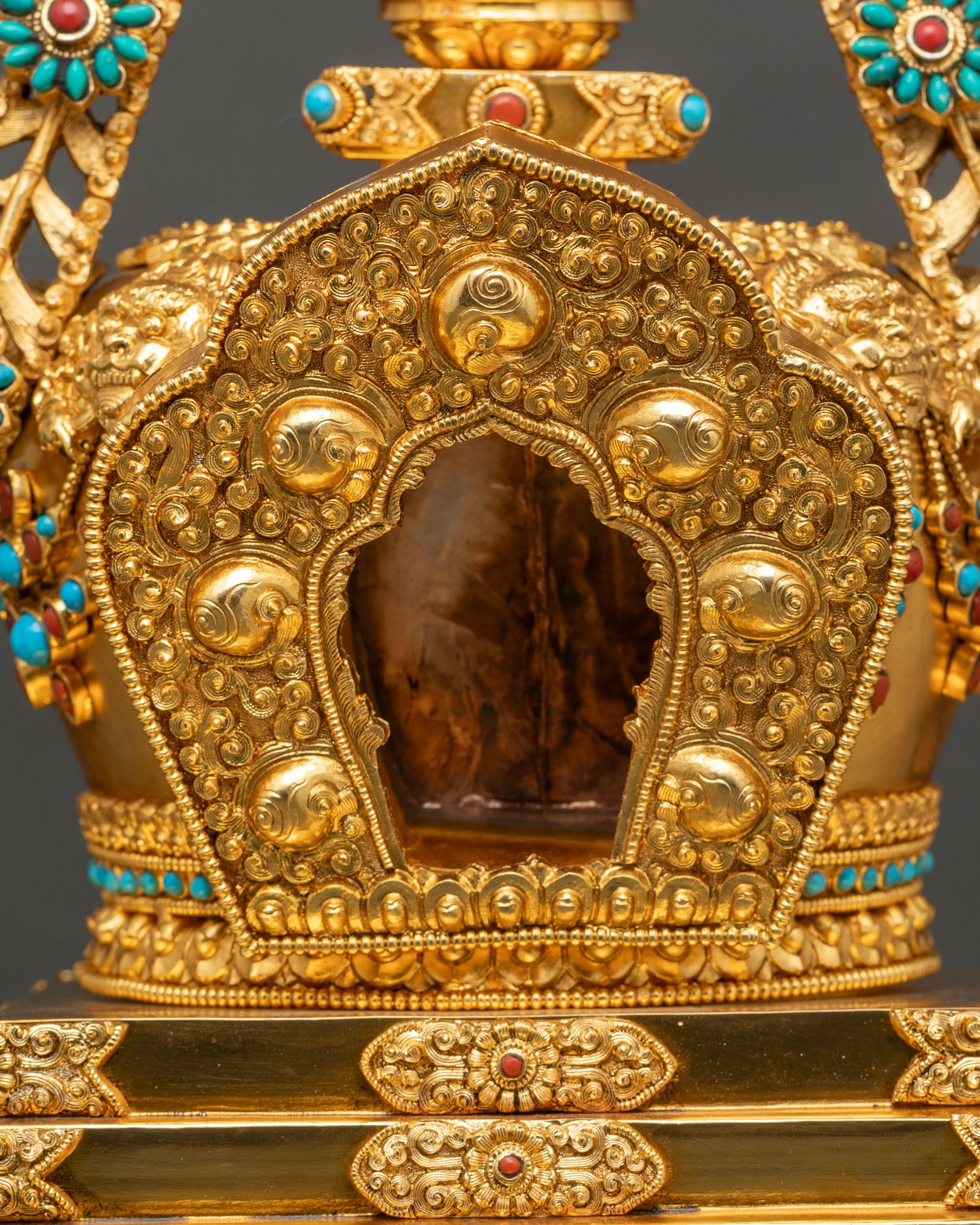 Copper Tibetan Stupa | Buddhist Shrine From Nepal