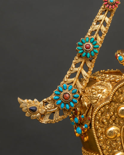 Copper Tibetan Stupa | Buddhist Shrine From Nepal