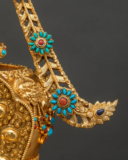 Copper Tibetan Stupa | Buddhist Shrine From Nepal