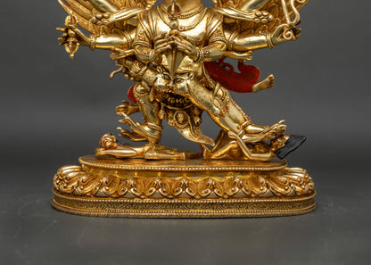 Vajrakilaya Statue | Handcrafted 24K Gold Gilded Sculpture