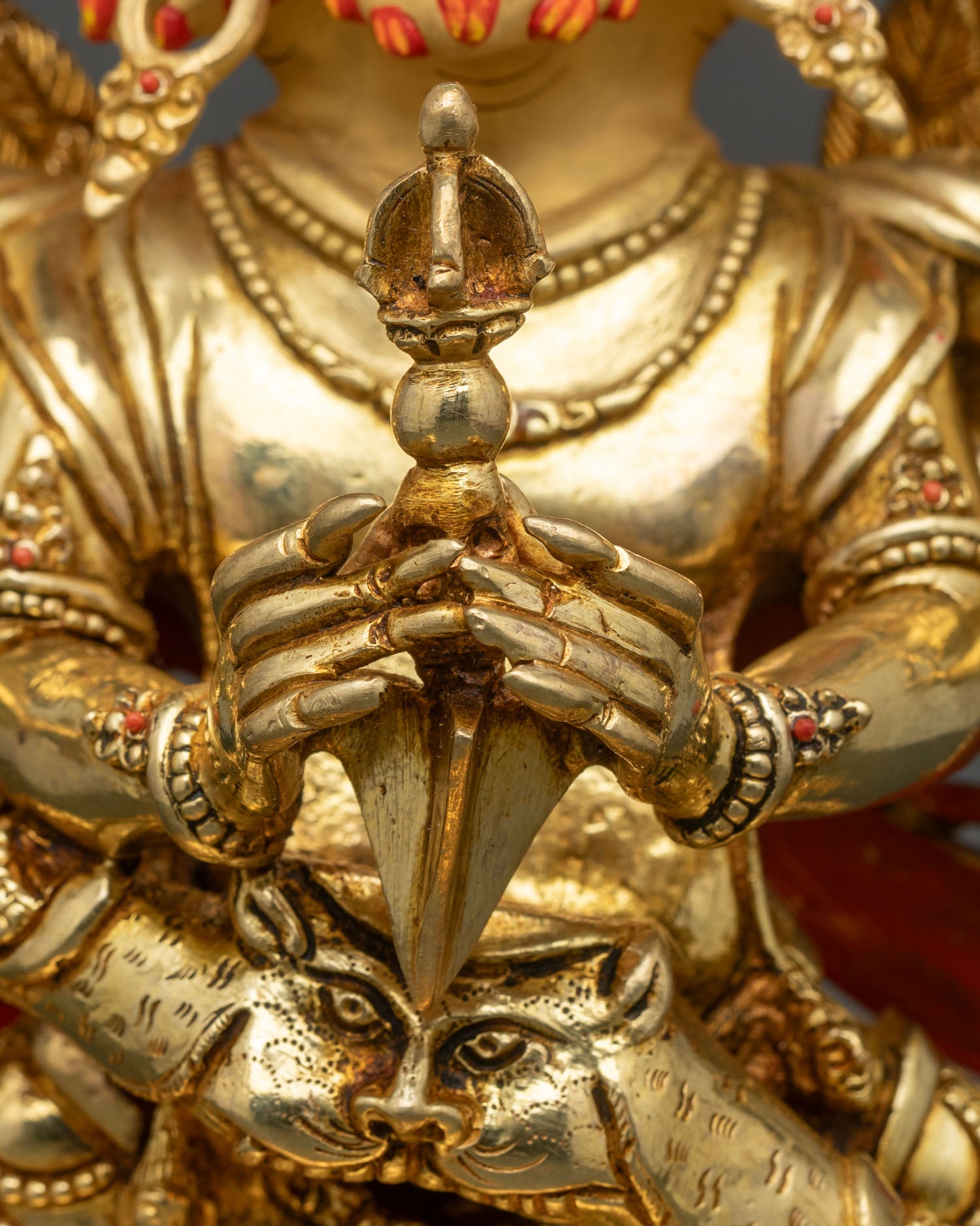 Vajrakilaya Statue | Handcrafted 24K Gold Gilded Sculpture