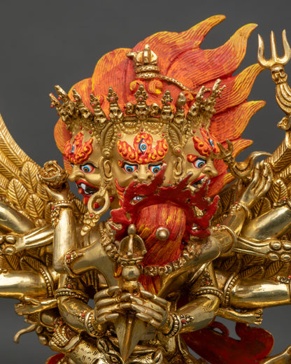 Vajrakilaya Statue | Handcrafted 24K Gold Gilded Sculpture