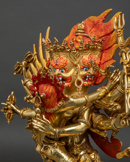 Vajrakilaya Statue | Handcrafted 24K Gold Gilded Sculpture