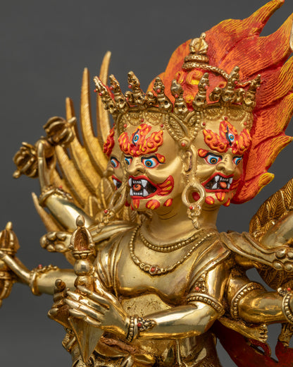Vajrakilaya Statue | Handcrafted 24K Gold Gilded Sculpture