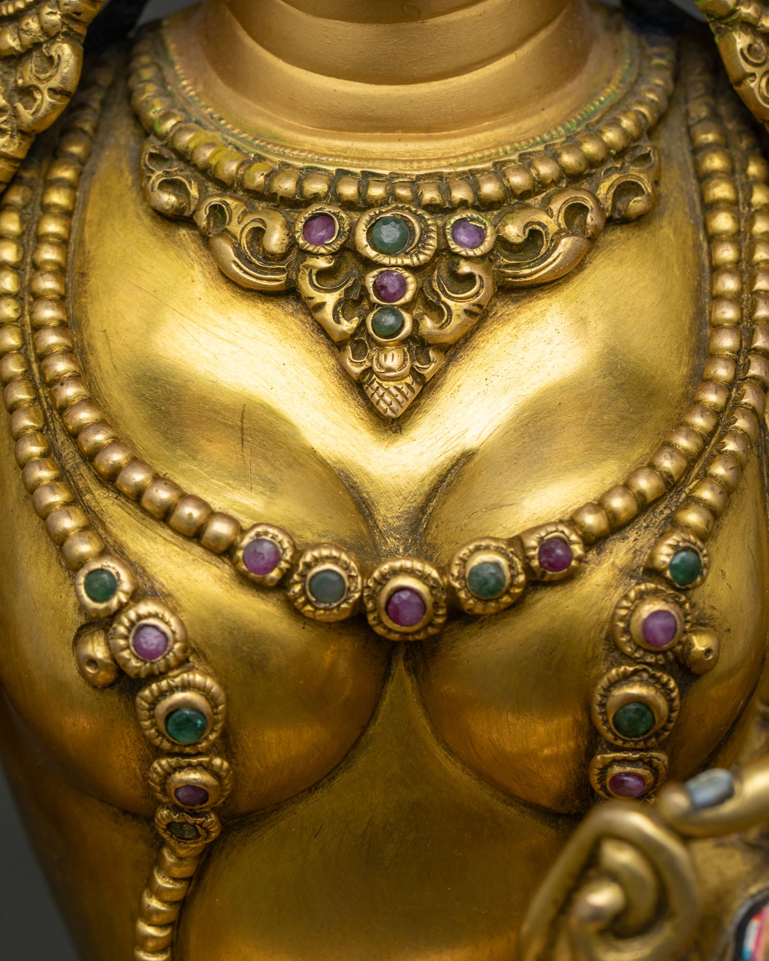 White Tara Statue | 24K Gold Fire-Gilded Sculpture from Nepal