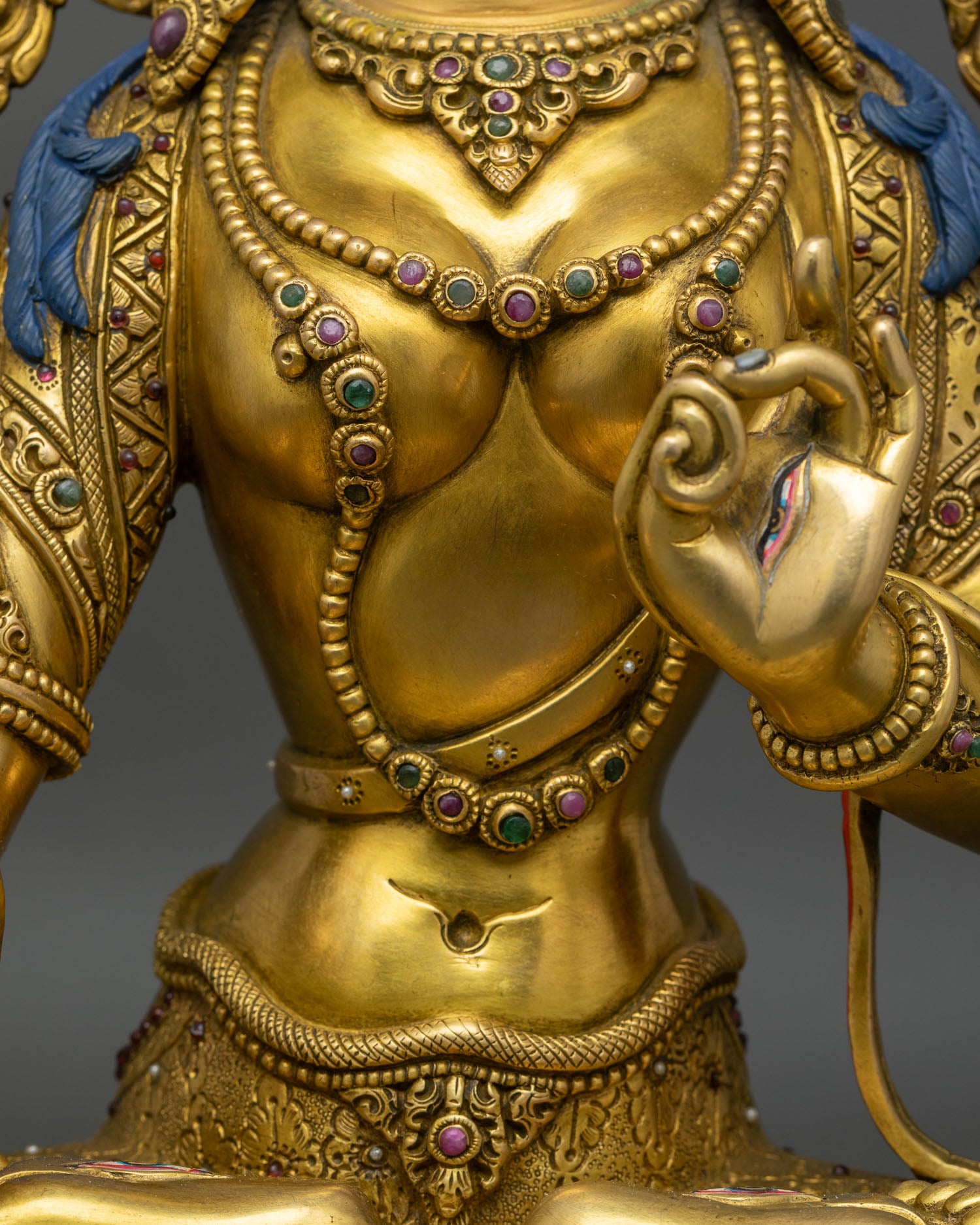 White Tara Statue | 24K Gold Fire-Gilded Sculpture from Nepal