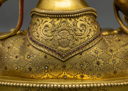 White Tara Statue | 24K Gold Fire-Gilded Sculpture from Nepal