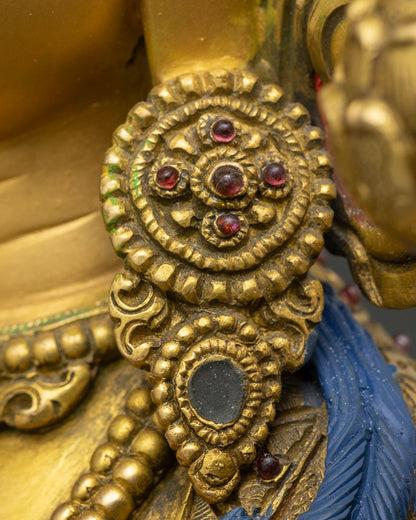 White Tara Statue | 24K Gold Fire-Gilded Sculpture from Nepal