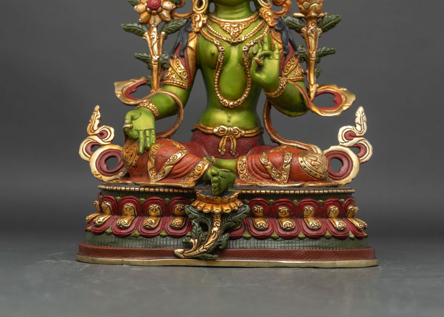 Green Tara Statue | Hand-Painted Nepali Buddhist Art