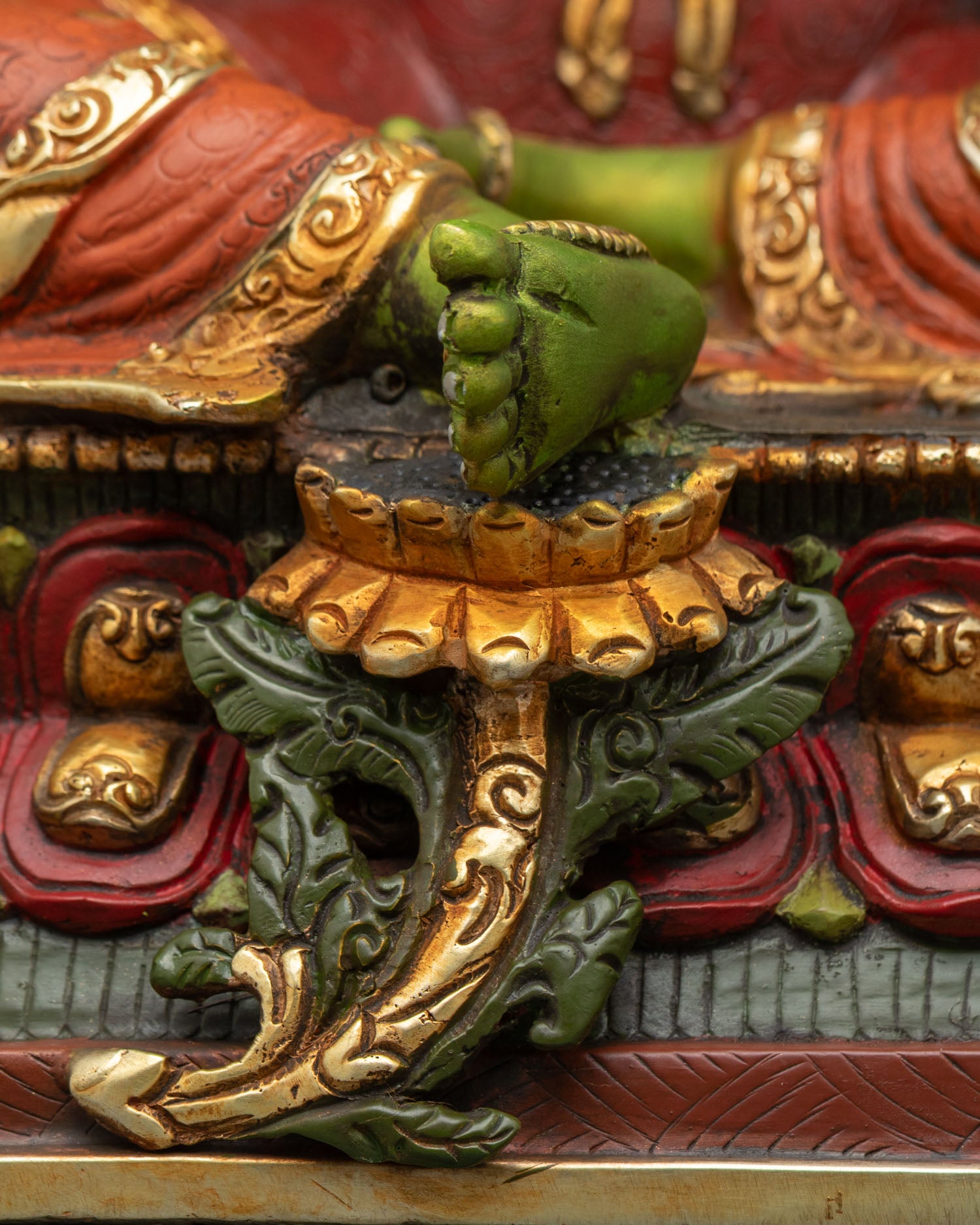 Green Tara Statue | Hand-Painted Nepali Buddhist Art