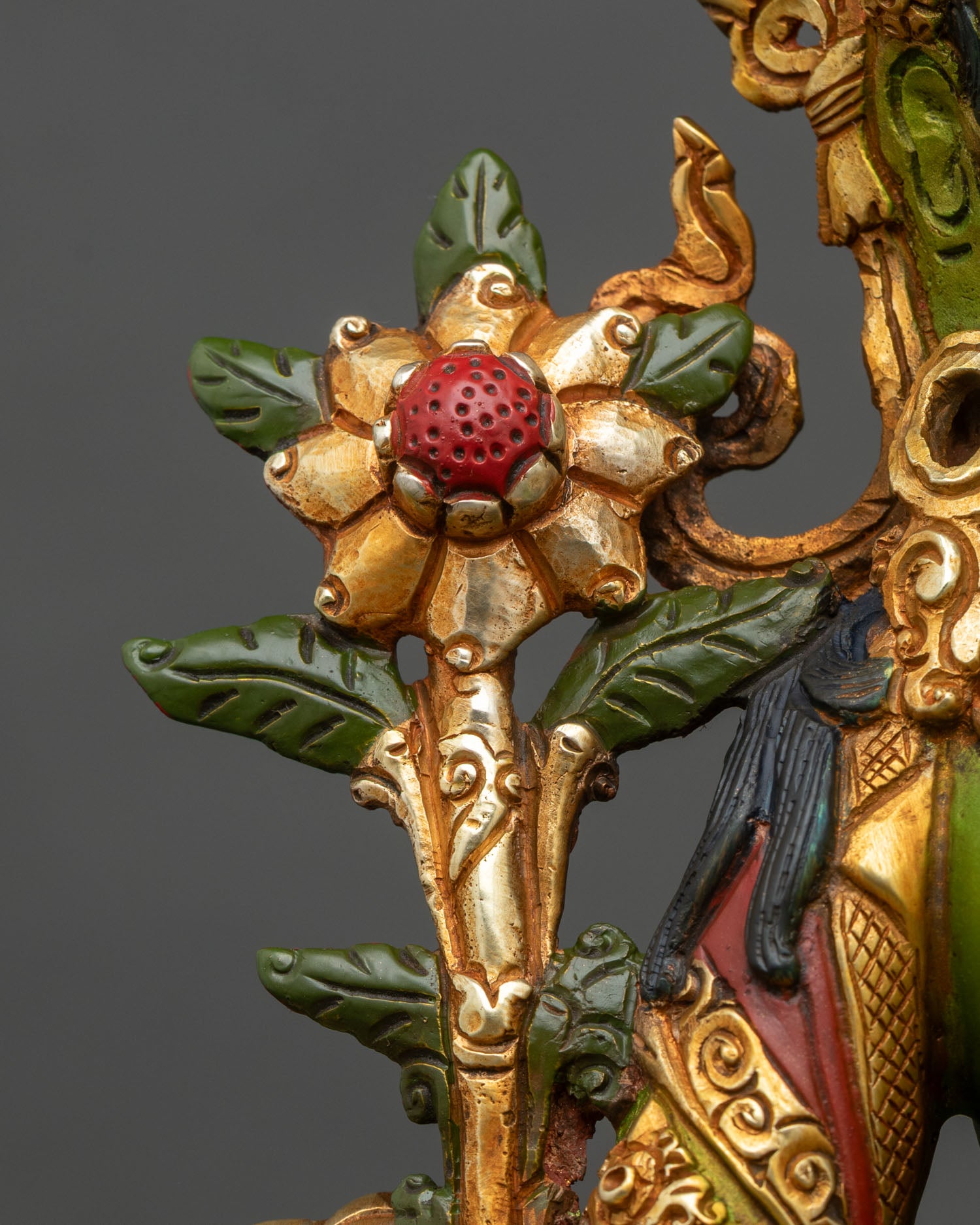 Green Tara Statue | Hand-Painted Nepali Buddhist Art