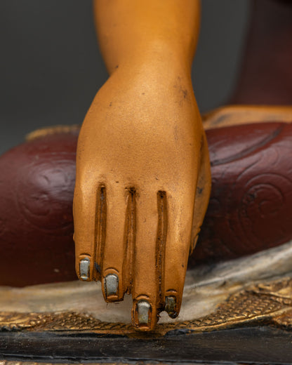 Shakyamuni Buddha Statue | Hand-Painted Copper Sculpture