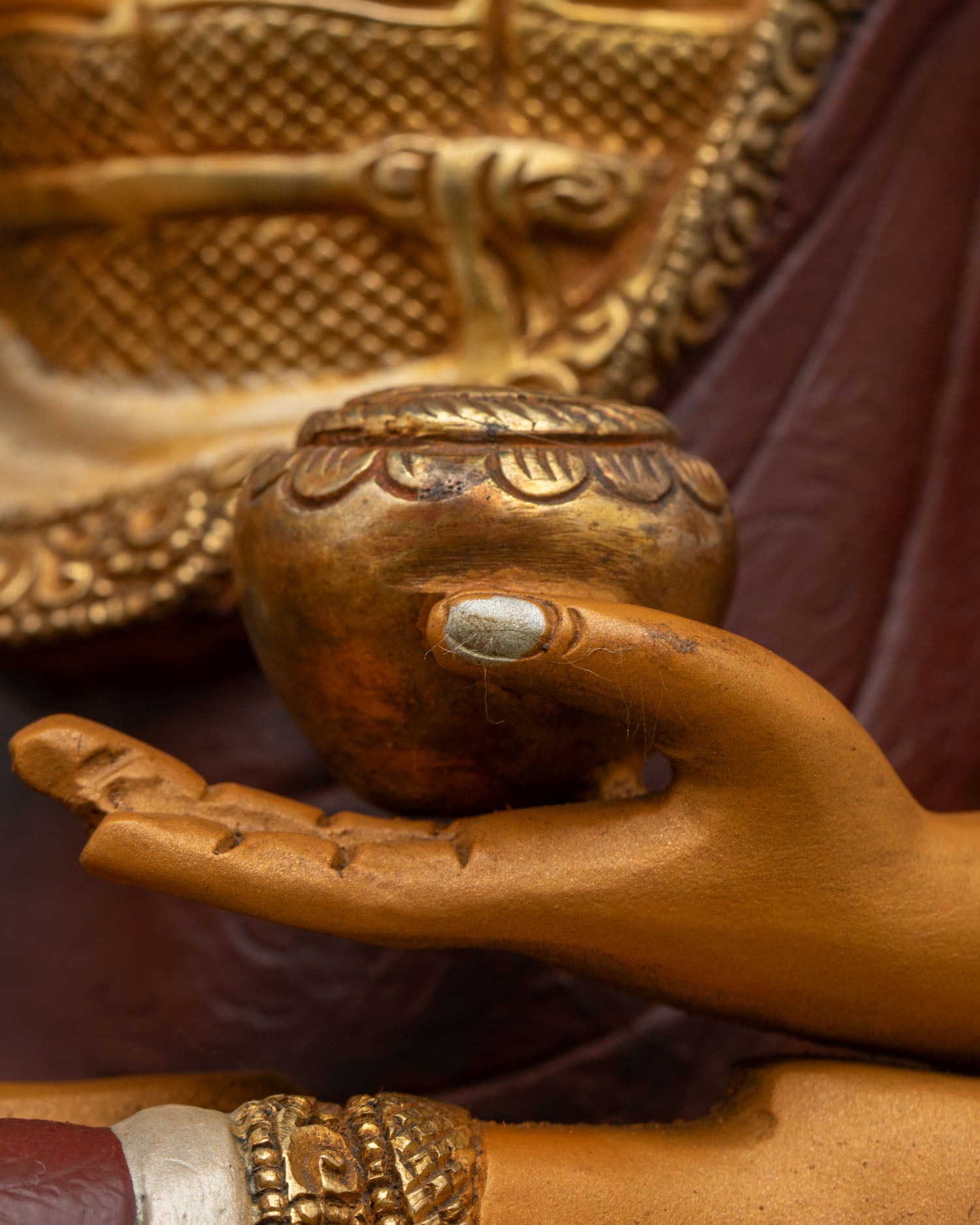 Shakyamuni Buddha Statue | Hand-Painted Copper Sculpture