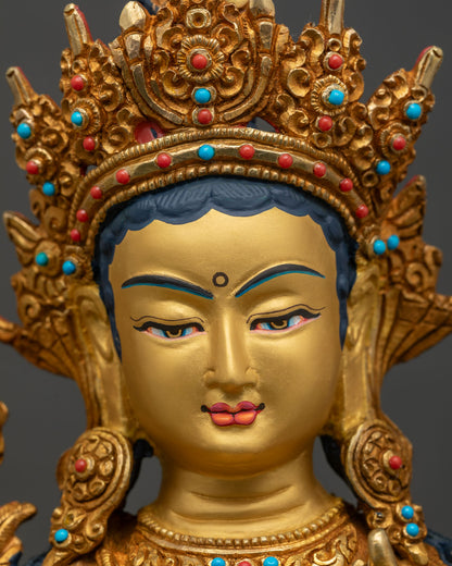 Green Tara Statue | Handcrafted Nepalese Copper Sculpture