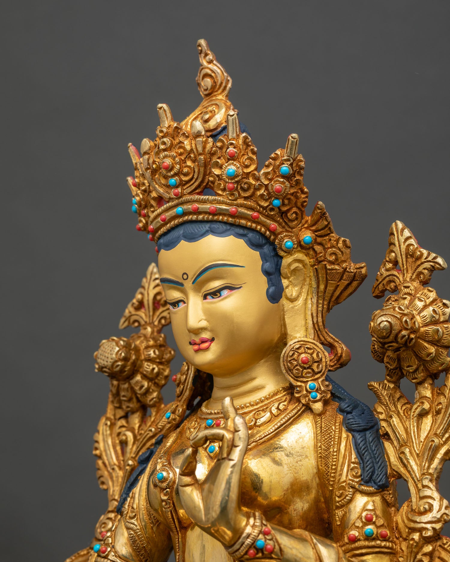 Green Tara Statue | Handcrafted Nepalese Copper Sculpture