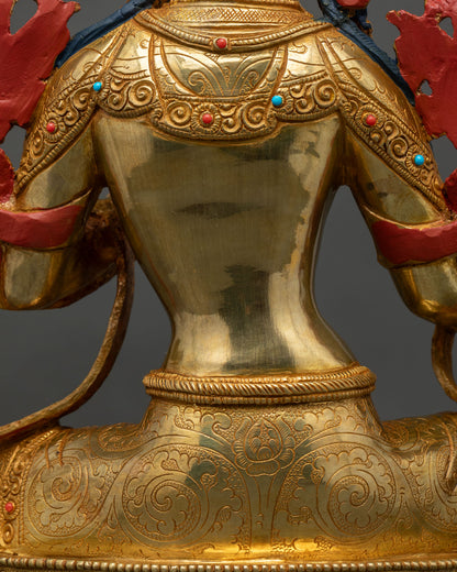Green Tara Statue | Handcrafted Nepalese Copper Sculpture