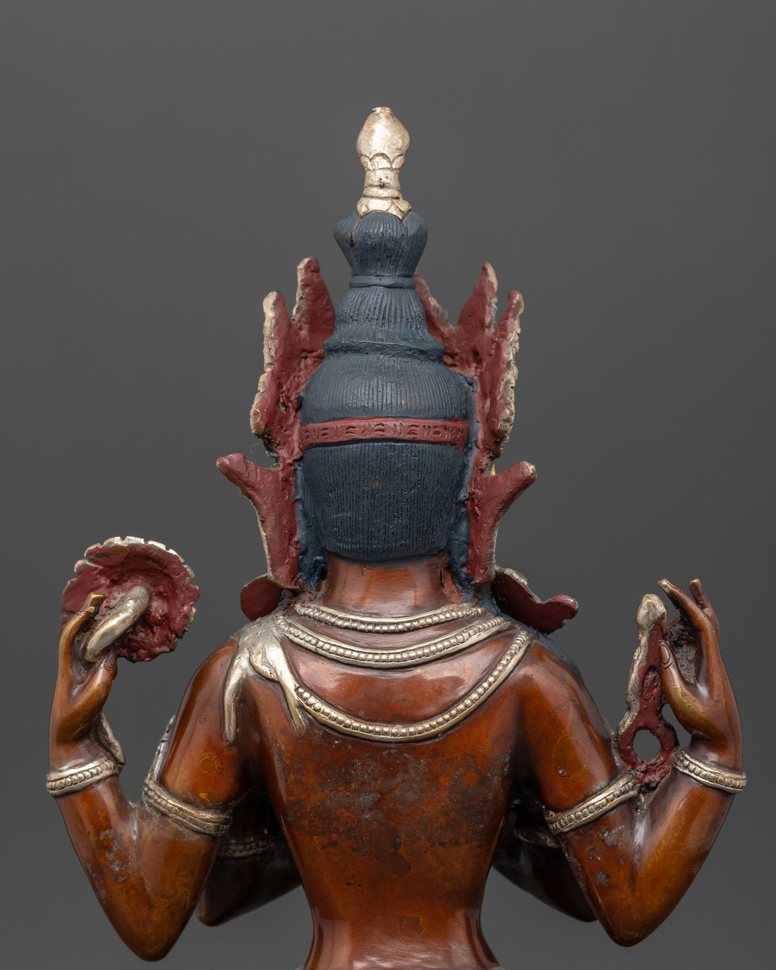 Eternal Compassion: The Oxidized Copper Four-Armed Chenrezig