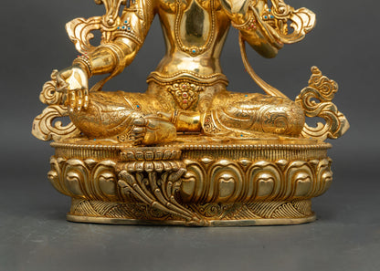 Handmade Green Tara Statue | Buddhist Art from Nepal